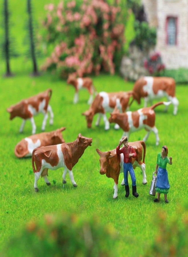 Evemodel Farm Animals Figure Set,AN8705 36PCS 1:87 Well Painted Model Cows and Figures for HO Scale Model Train Scenery Layout Miniature Landscape New - Image 4